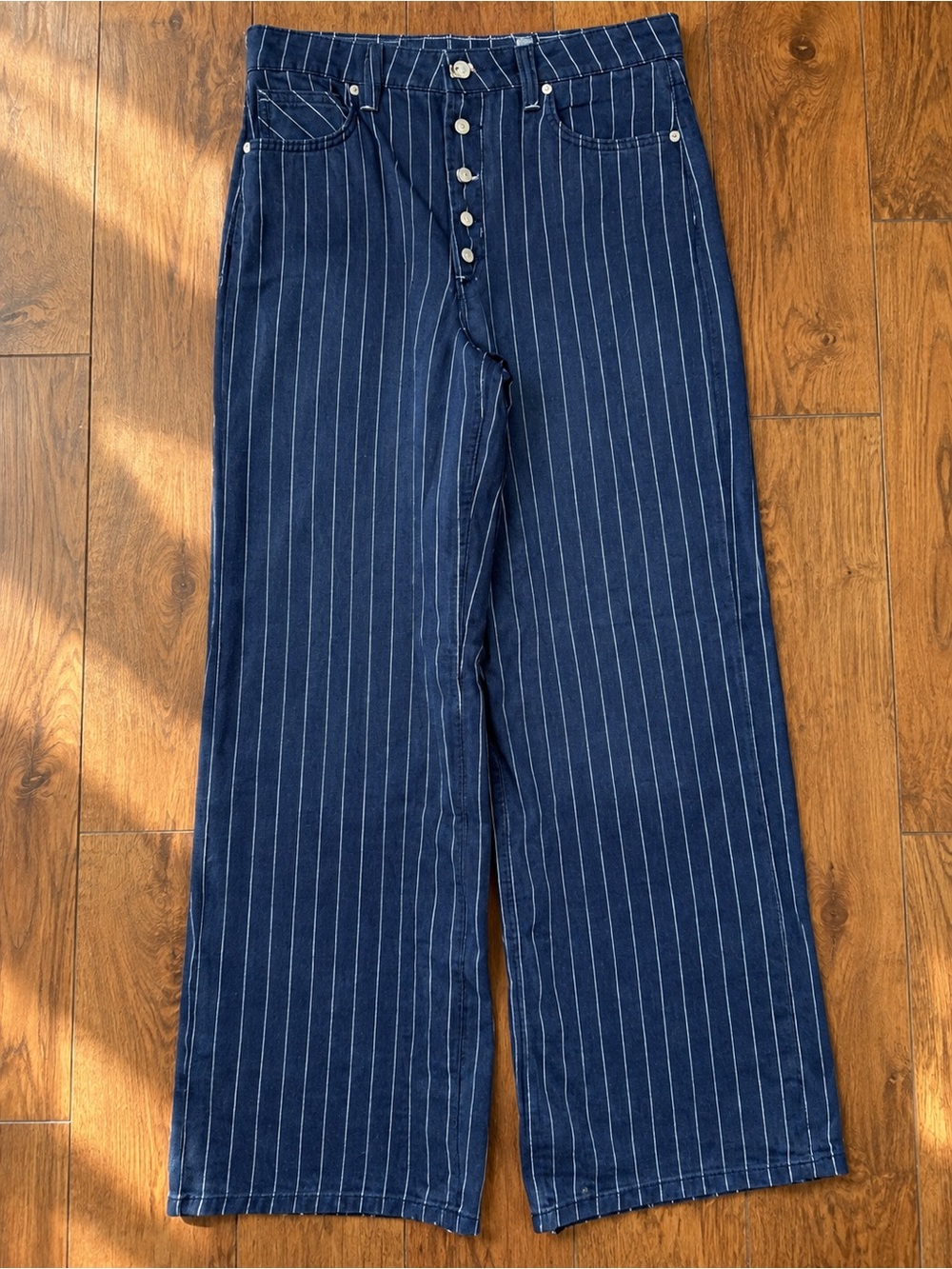 We The Free Nia Striped Boyfriend Jeans Sz 30 NWOT